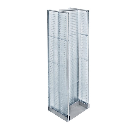 Azar Displays H-Unit Pegboard Floor Display on Revolving Base. Spinner Rack Stand. 700430-CLR